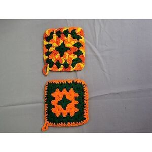 Two Knitted Oven Mits/Hotpad #A7